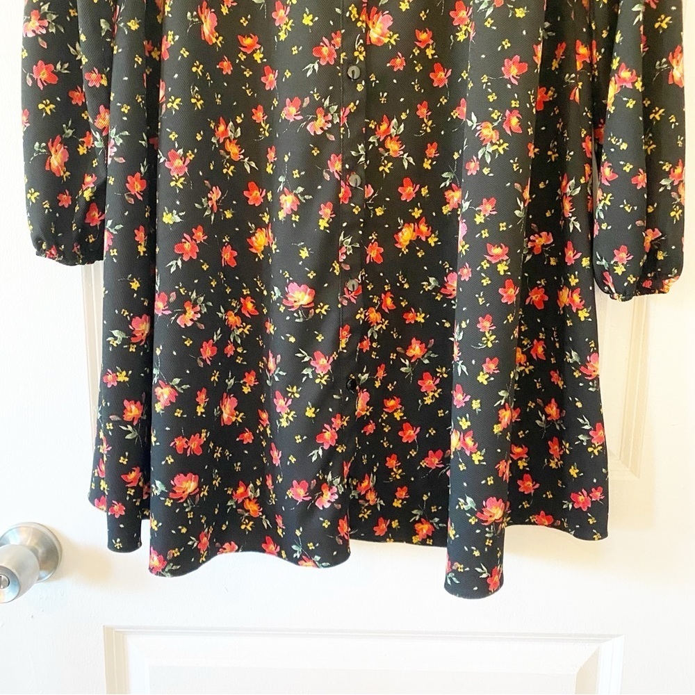 ASOS Floral Ruffle Button Front Shirt Dress Cottagecore - Picture 4 of 10
